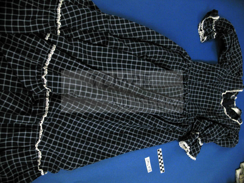 Plaid Floor length Dress with Hoop Skirt