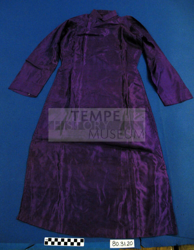 Purple Chinese Silk Cheongsam Dress