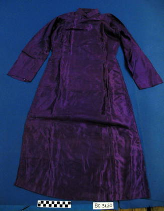 Purple Chinese Silk Cheongsam Dress