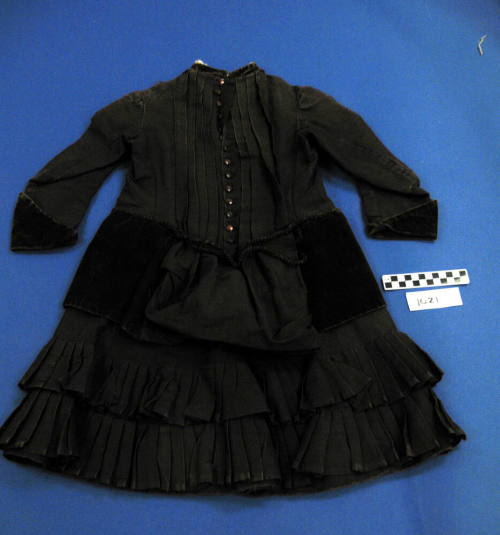 Dress, Garnet Bengaline, Bustle