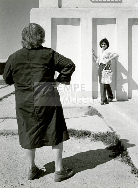 Jan Young and model.