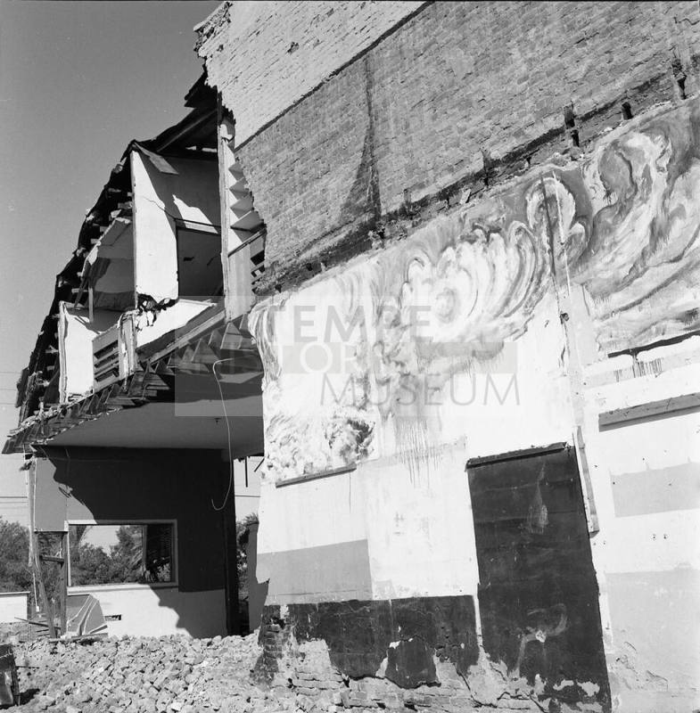 Partially demolished building, 4th Street and Mill Avenue