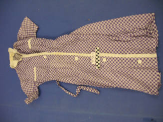 Dress, Purple & white (Fannie Nettie Travis Woolf)