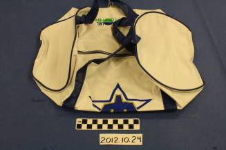 Mariners blue and white plastic small duffel