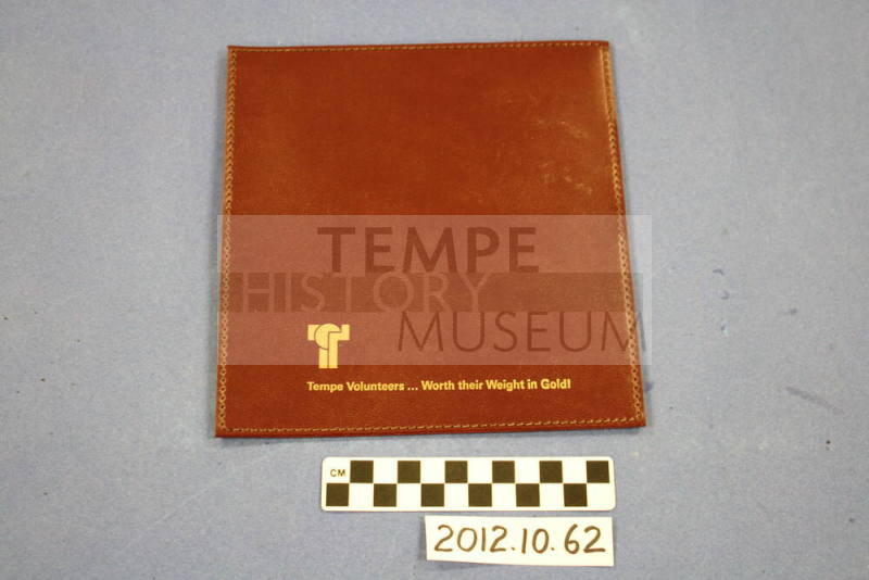 Brown Leatherette Tempe Volunteers Checkbook Cover