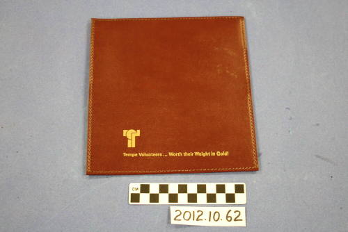 Brown Leatherette Tempe Volunteers Checkbook Cover