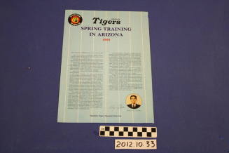 1980 Hanshin Tigers Spring Training Information sheet