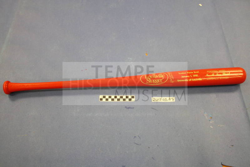 Louisville Slugger Bat and Boy Sunkist Fiesta Bowl Jan 1, 1991 Personal Bat, Honorable Harry Mitchell