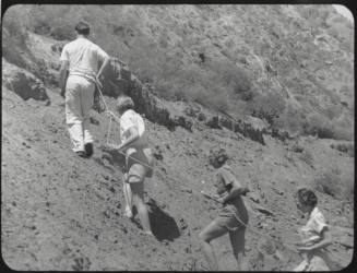 Photograph: group of coeds climbing Tempe Butte