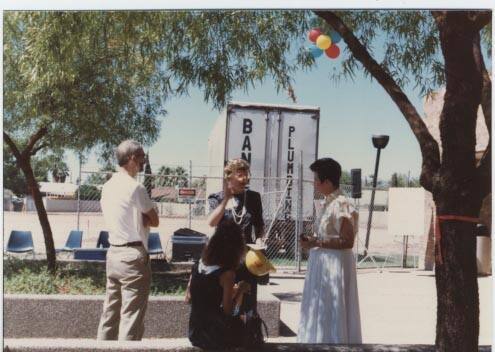 Photograph of groundbreaking ceremony of Tempe Public Library