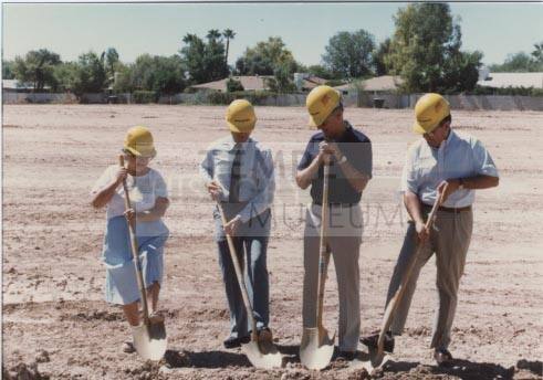 photgraph of groundbreaking ceremony of the Tempe Library