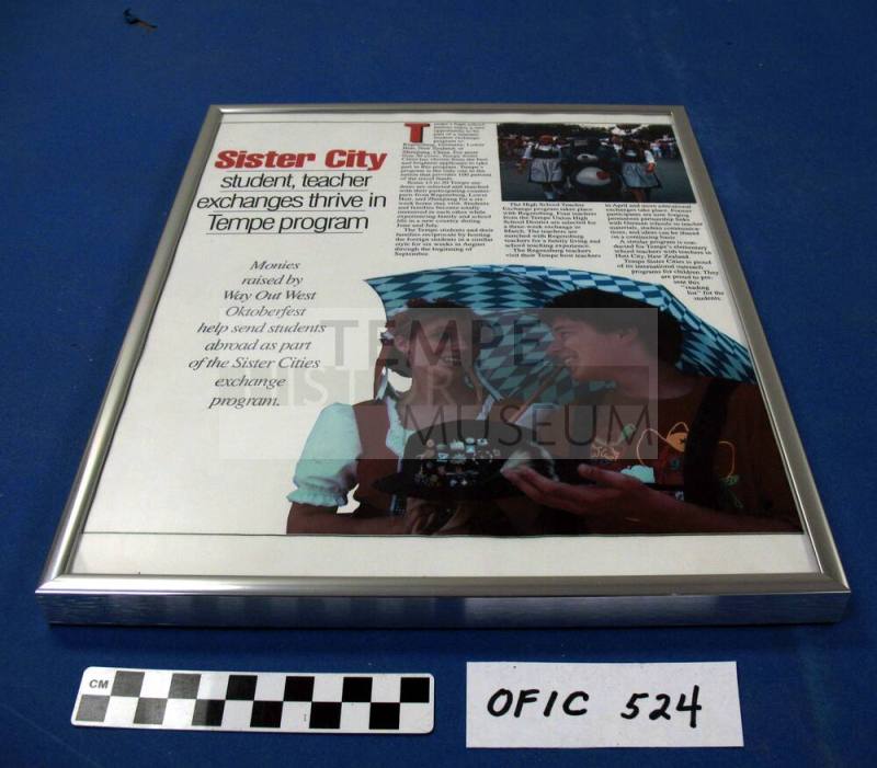 News release, "Tempe's Sister City"
