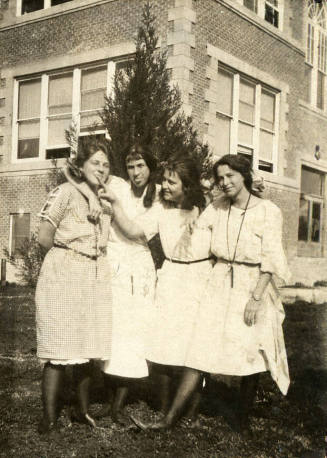 Photograph of four woman at Tempe High School