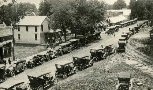 View of street and vehicles