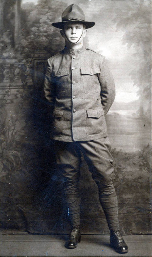 Photograph of man in WWI uniform