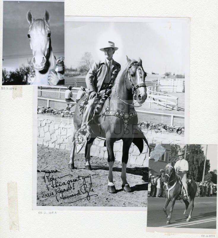 Howard Pyle on horses (3 photos together)