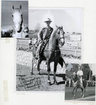 Howard Pyle on horses (3 photos together)