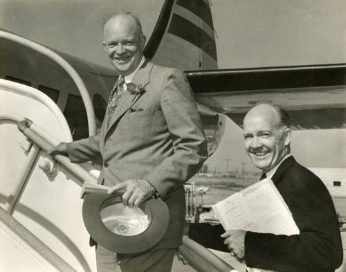 Dwight Eisenhower and Howard Pyle going to rally in Tuscon