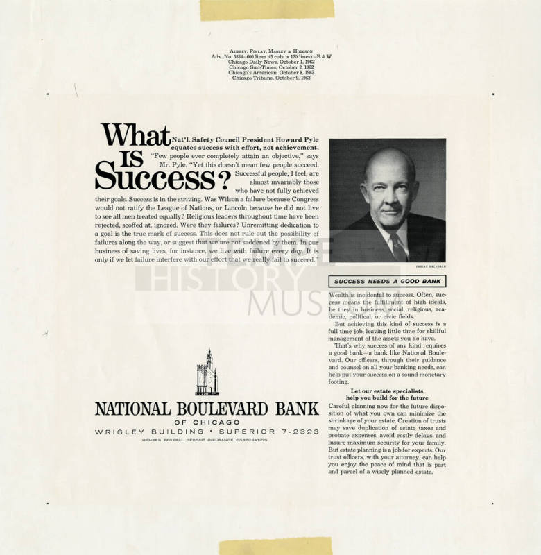 National Boulevard Bank of Chicago Newspaper Advertisement