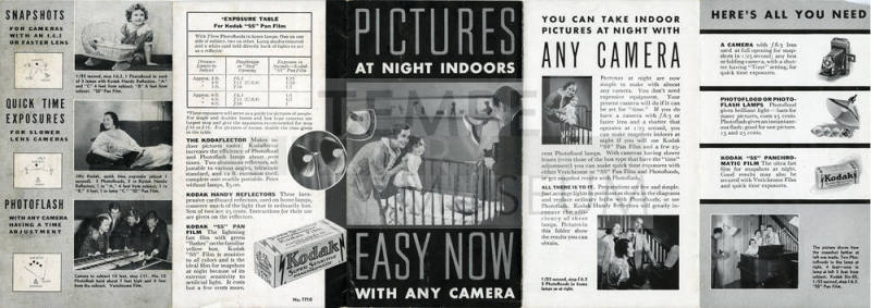 Kodak Panchromatic film brochure for Night or Indoor Photography