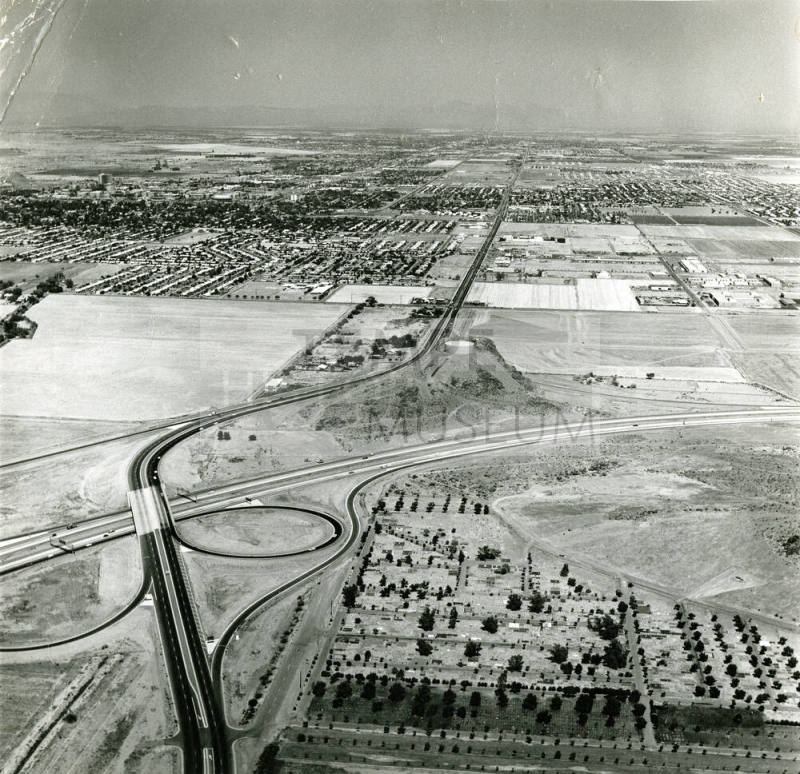 Aerial photograph of Freeway Interchange at Double Butte – Works ...