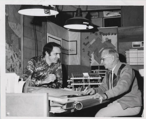 Photograph of Kemper Goodwin and Michael Goodwin at office.