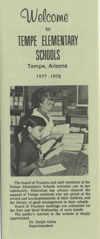 Welcome to Tempe Elementary Schools 1977 - 78