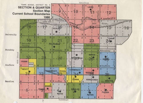 Tempe School Boundaries Map 1986 District #3