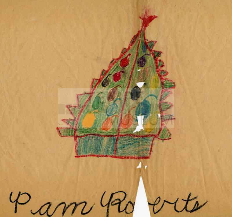 Crayon drawing of a Christmas Tree