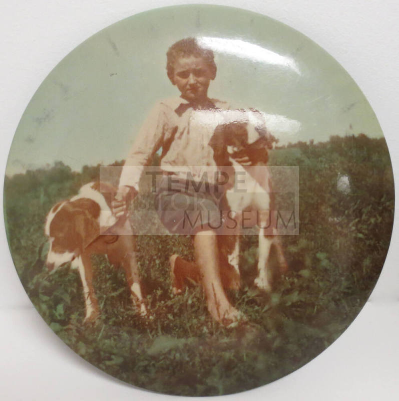 Portrait of Edward S. Craig with 2 dogs