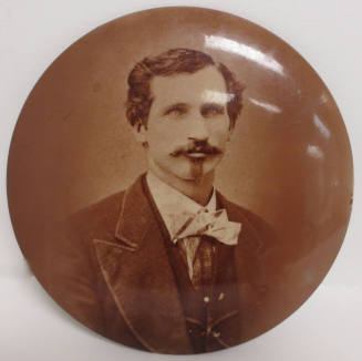 Portarit unknown man on button
