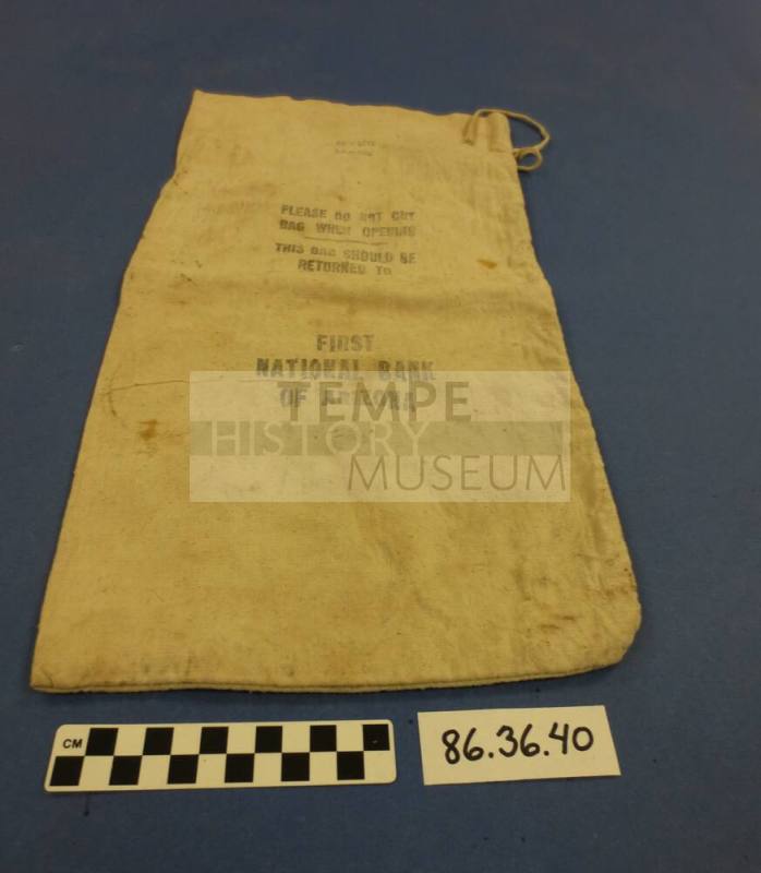 Money bag for First National Bank