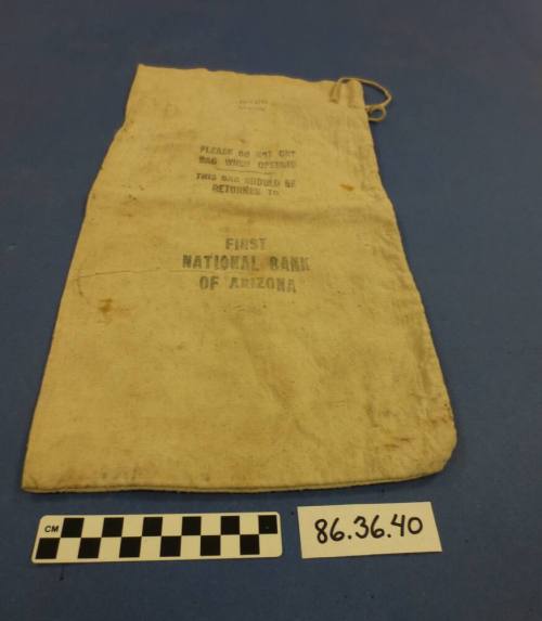 Money bag for First National Bank