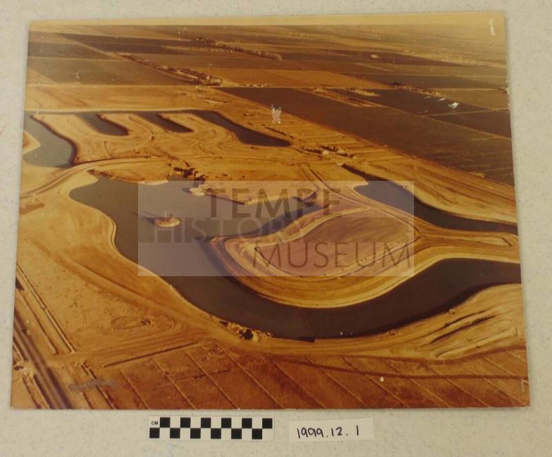 Mounted photo of early Lakes housing development