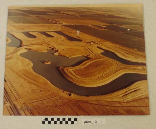 Mounted photo of early Lakes housing development