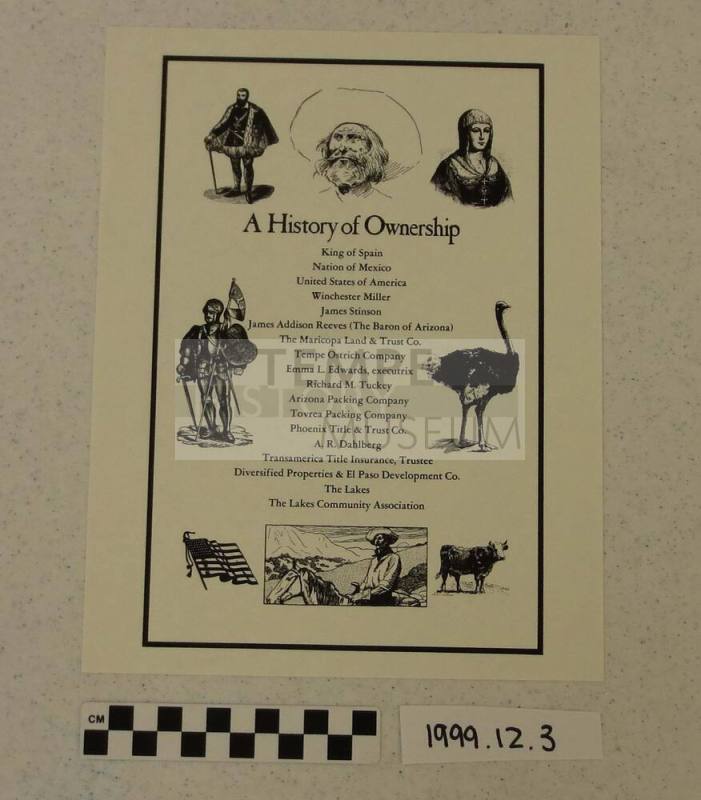 A History of Ownership of Lakes Subdivision land