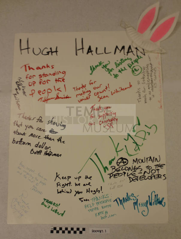 Thank you card poster sent to donor from Save the Butte members