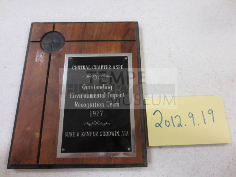 Michael Goodwin plaque and award