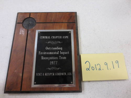 Michael Goodwin plaque and award