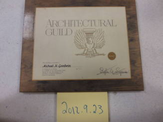 Michael Goodwin Architectural certificate award