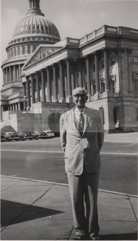 Carl Hayden in front of Capital building in Washington