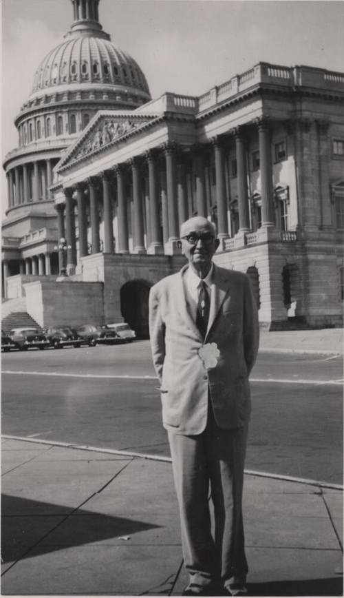 Carl Hayden in front of Capital building in Washington