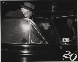 Senator Hayden arrives at destination in official car, Washington D.C.