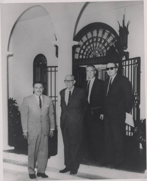 Group of four men including Carl Hayden and Raul Castro