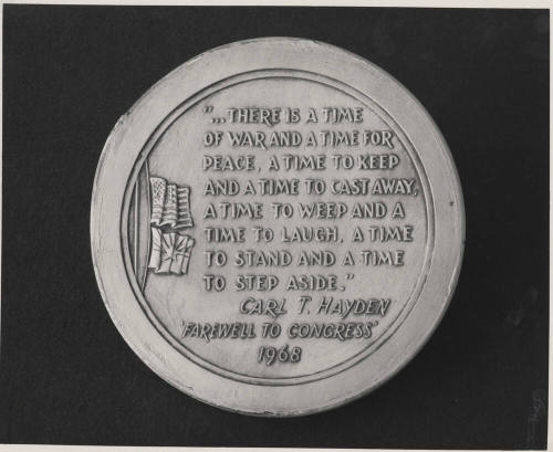 Back of Carl Hayden Medallion