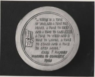 Back of Carl Hayden Medallion