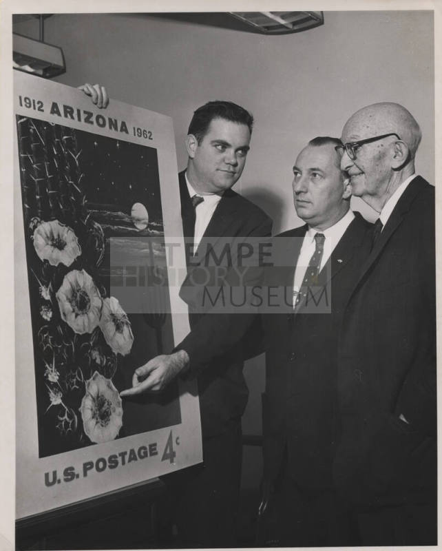 50 year Arizona postage stamp poster presented to Senator Hayden
