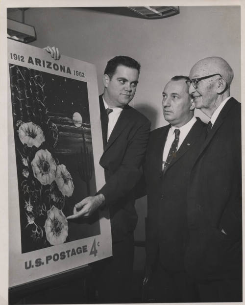 50 year Arizona postage stamp poster presented to Senator Hayden