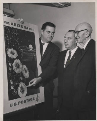50 year Arizona postage stamp poster presented to Senator Hayden