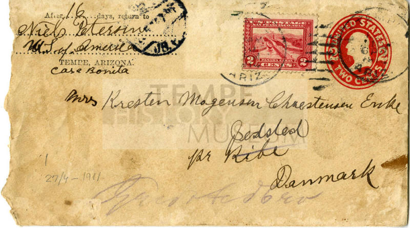 Envelope for letter from Niels Petersen